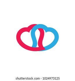 linked love symbol logo vector