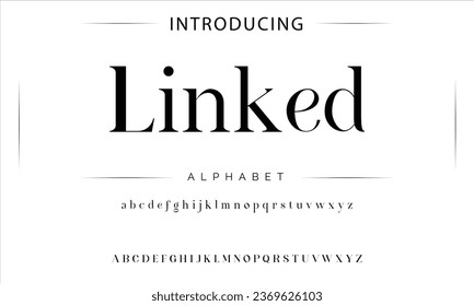 Linked luxury elegant typography vintage serif font wedding invitation logo music fashion property