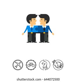 Linked Men as Team Cohesion Concept Icon