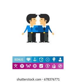 Linked Men as Team Cohesion Concept Icon