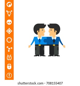 Linked Men as Team Cohesion Concept Icon