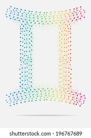 Linked Multicolor Zodiac Gemini. Vector illustration