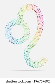 Linked Multicolor Zodiac Leo. Vector illustration
