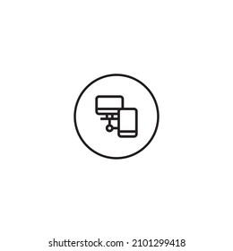 linked outline style icon in circle