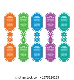 linked oval infographic template. ten step informational template. business infographic