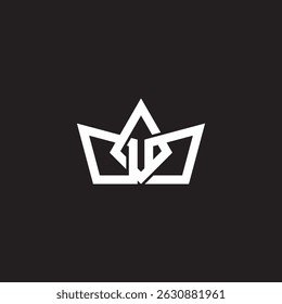 linked overlap 3d flat simple crown geometric logo vector 