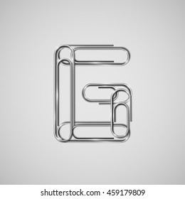 Linked paperclips forming letter G, vector