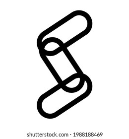 Icono de clips enlazados aislado ilustración vectorial. Icono de vector de estilo negro de alta calidad