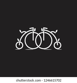 linked retro bike symbol vector