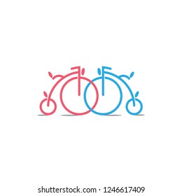 linked retro bike symbol vector