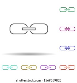 Linked sign multi color icon. Simple thin line, outline vector of web icons for ui and ux, website or mobile application