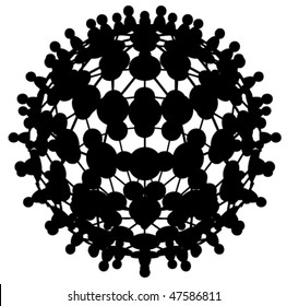 Linked simple figure symbol sphere vector silhouette design element