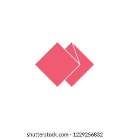 linked square 3d flat logo vector