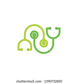 linked stethoscope medical logo vector