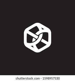 linked wires hexagonal design symbol logo vector