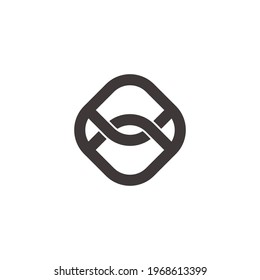 linked wires square geometry logo vector