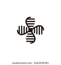 linked x dna chain design logo vector  