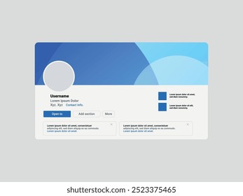 Linkedin banner mockup realistic linkedin profile page presentation template