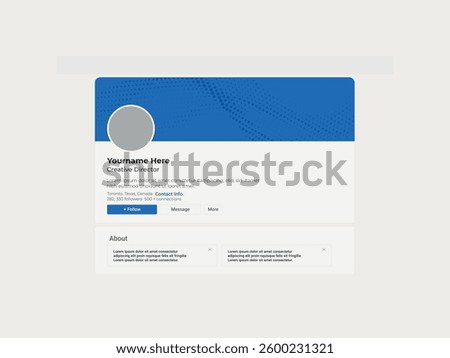 Linkedin banner mockup with simple cover, header