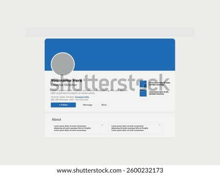 Linkedin banner mockup with simple profile picture mockup