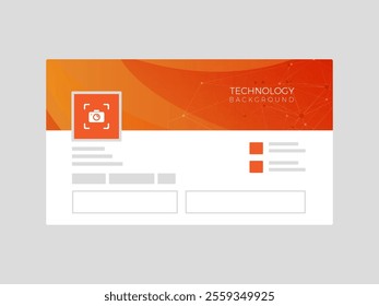 LinkedIn banner mockup technology gradient, cover photo, profile page presentation flat abstract banner