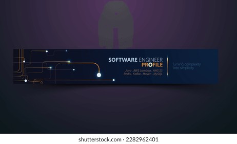 Linkedin banner for software engineer. useable for digital business, software engineer profile, digital marketing, HR and jobseekers.