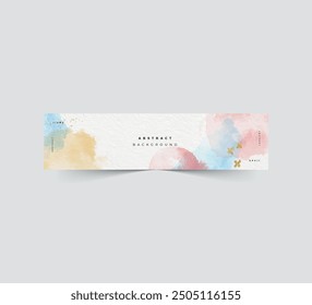 Linkedin banner watercolor abstract golden glitter background
