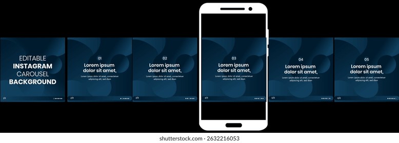 LinkedIn carousel post editable business social media Instagram carousel post template.