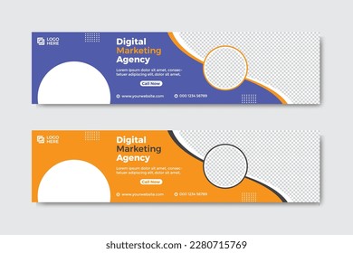 Linkedin profile cover photo, corporate business social media cover template design.