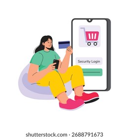 Vinculación de tarjeta para pagos digitales seguros ilustración