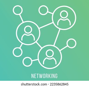 Linking entities. Networking, social media, SNS, internet communication abstract. Small network connected to a larger business or stakeholders network.