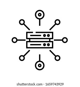 Linking system line icon, concept sign, outline vector illustration, linear symbol.