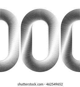 Link-like shapes made of circles. Seamless dotted texture.