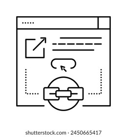 links from authority site line icon vector. links from authority site sign. isolated contour symbol black illustration