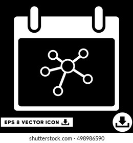 Links Calendar Day icon. Vector EPS illustration style is flat iconic symbol, white color.