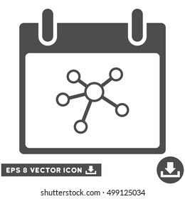 Links Calendar Day icon. Vector EPS illustration style is flat iconic symbol, gray color.