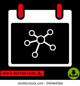 Links Calendar Day icon. Vector EPS illustration style is flat iconic bicolor symbol, red and white colors.