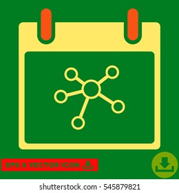 Links Calendar Day icon. Vector EPS illustration style is flat iconic bicolor symbol, orange and yellow colors.