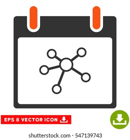 Links Calendar Day icon. Vector EPS illustration style is flat iconic bicolor symbol, orange and gray colors.