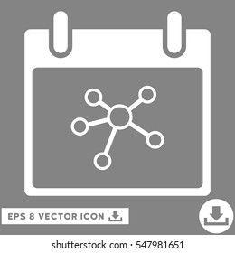 Links Calendar Day icon. Vector EPS illustration style is flat iconic symbol, white color.