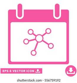 Links Calendar Day icon. Vector EPS illustration style is flat iconic symbol, pink color.
