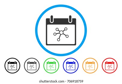 Links Calendar Day vector rounded icon. Image style is a flat gray icon symbol inside a blue circle. Additional color variants are grey, black, blue, green, red, orange.