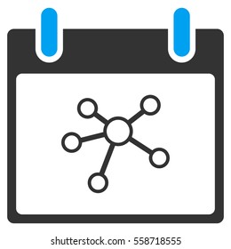 Links Calendar Day vector toolbar icon. Style is bicolor flat icon symbol, blue and gray colors, white background.