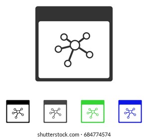 Links Calendar Page flat vector icon. Colored links calendar page gray, black, blue, green pictogram variants. Flat icon style for application design.
