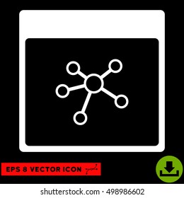 Links Calendar Page icon. Vector EPS illustration style is flat iconic symbol, white color.