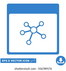 Links Calendar Page icon. Vector EPS illustration style is flat iconic symbol, cobalt color.