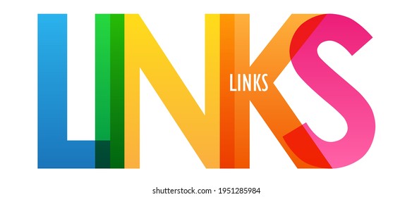 LINKS colorful vector typography banner isolated on white background