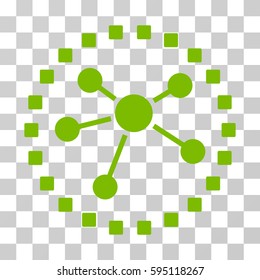 Links Diagram icon. Vector illustration style is flat iconic symbol, eco green color, transparent background. Designed for web and software interfaces.