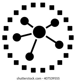 Links Diagram vector toolbar icon. Style is flat icon symbol, black color, white background, square dots.