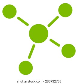 Links icon from Business Bicolor Set. Vector style: flat symbols, eco green color, rounded angles, white background.